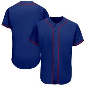Blank Royal Baseball Jersey with Red Stripes