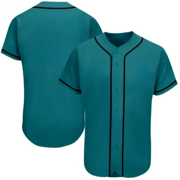 Blank Teal Baseball Jersey with Black Stripes