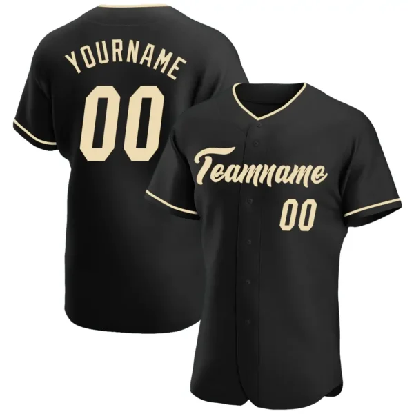 Custom Black Baseball Jersey with Cream