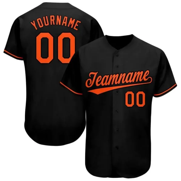 Custom Black Baseball Jersey with Orange