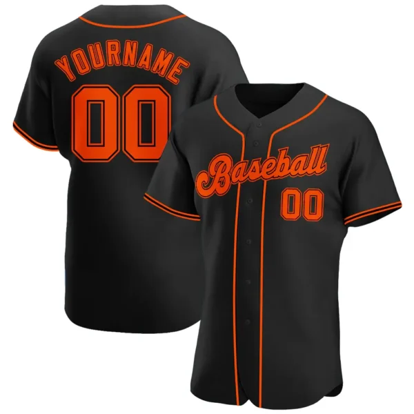 Custom Black Baseball Jersey with Orange-Black