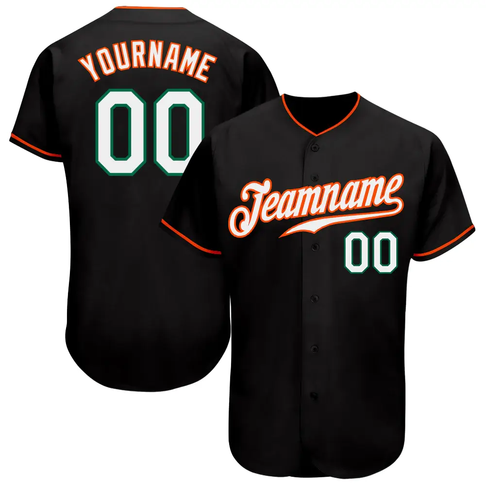 Custom Black Baseball Jersey with White-Orange