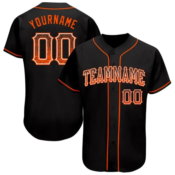 Custom Black Drift Fashion Baseball Jersey with Orange-White