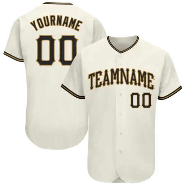 Custom Cream Baseball Jersey with Black-Old Gold