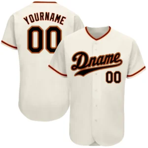 Custom Cream Baseball Jersey with Black-Orange-Old Gold