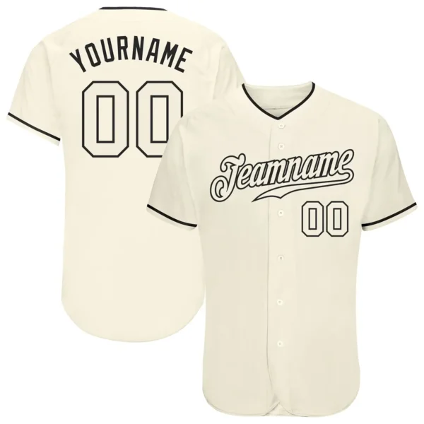 Custom Cream Baseball Jersey with Cream-Black