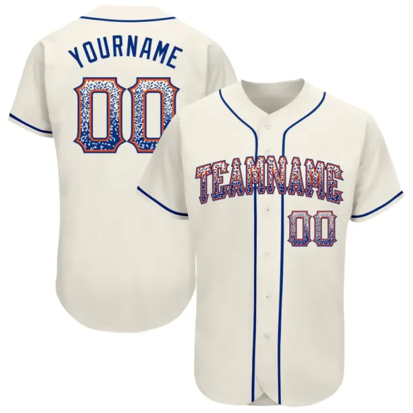 Custom Cream Drift Fashion Baseball Jersey with Royal-Orange