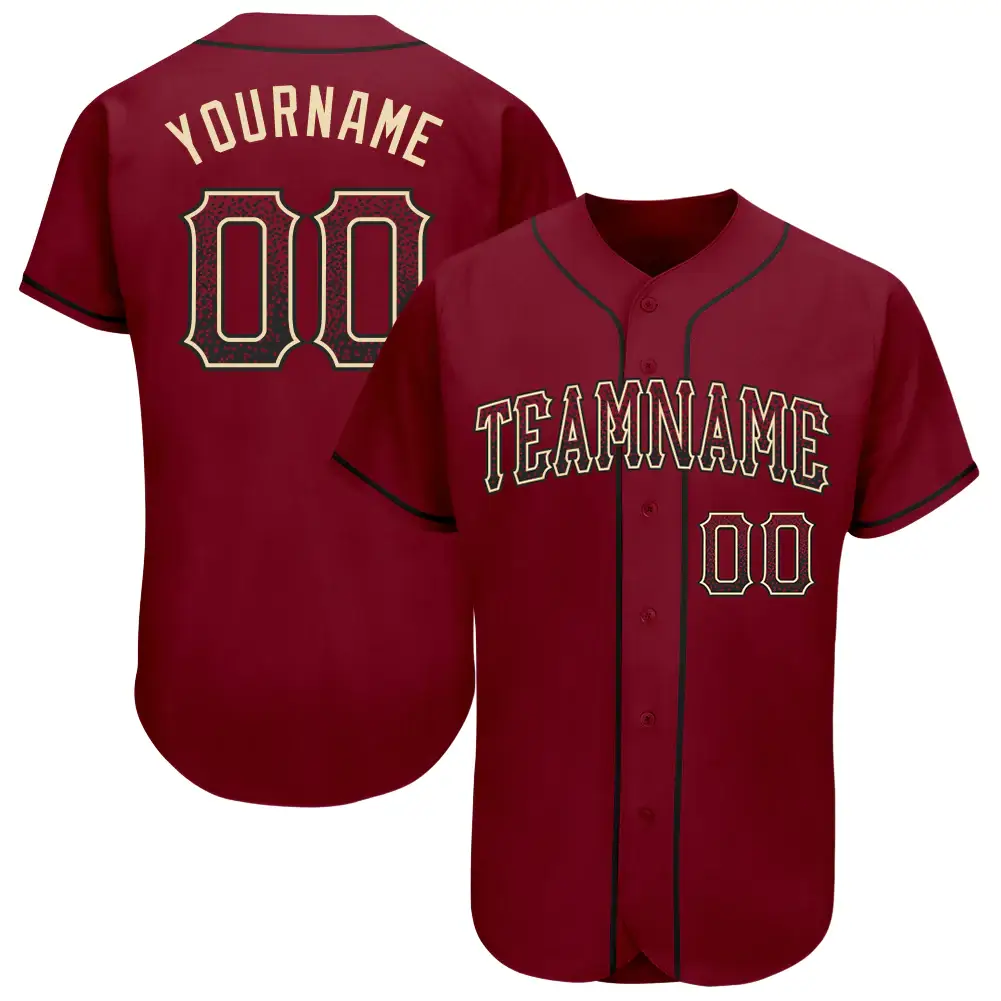 Custom Crimson Drift Fashion Baseball Jersey with Black-Cream
