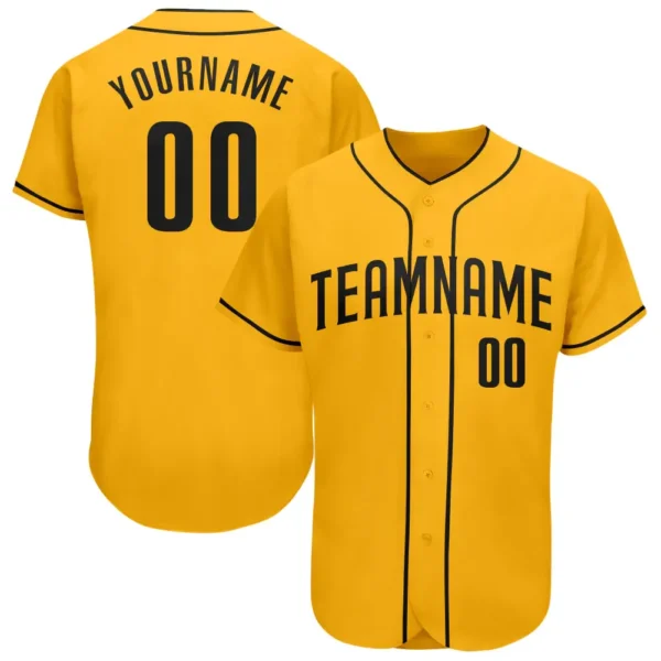 Custom Gold Baseball Jersey with Black