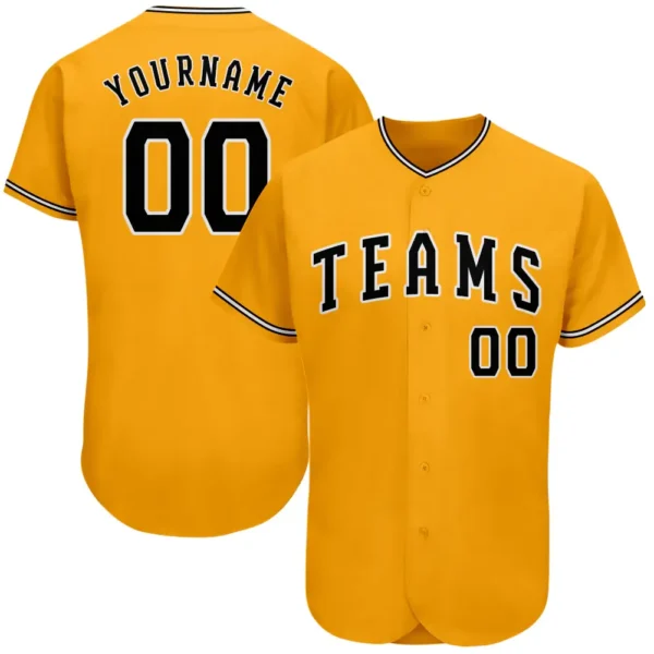 Custom Gold Baseball Jersey with Black-White
