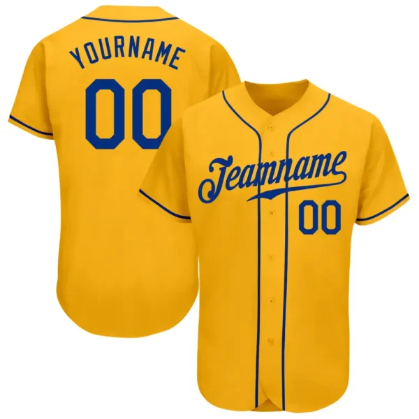 Custom Gold Baseball Jersey with Royal