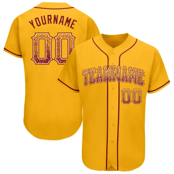 Custom Gold Drift Fashion Baseball Jersey with Crimson-Cream