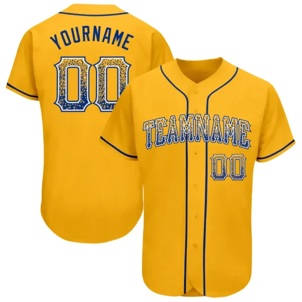 Custom Gold Drift Fashion Baseball Jersey with Royal-White