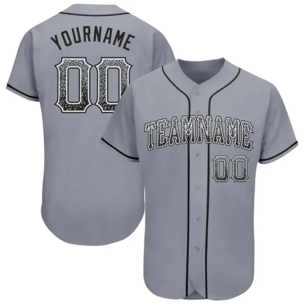 Custom Gray Drift Fashion Baseball Jersey with Black-White