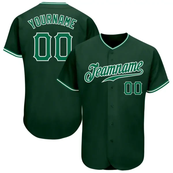Custom Green Baseball Jersey with Kelly Green-White