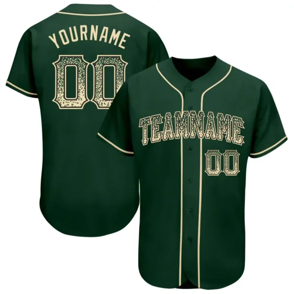 Custom Green Drift Fashion Baseball Jersey with Cream-Black