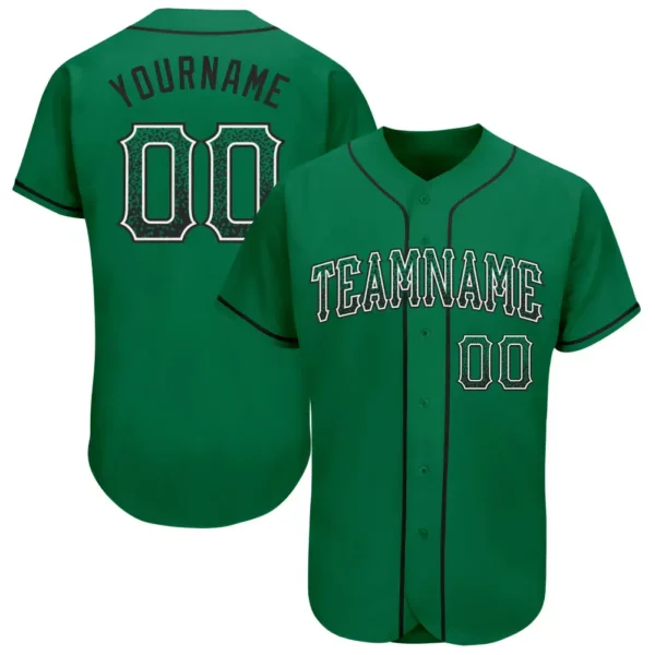 Custom Kelly Green Drift Fashion Baseball Jersey with Black-White