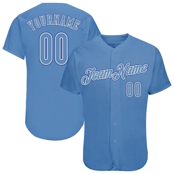 Custom Light Blue Baseball Jersey with Light Blue-Royal