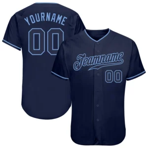 Custom Navy Baseball Jersey with Navy-Light Blue