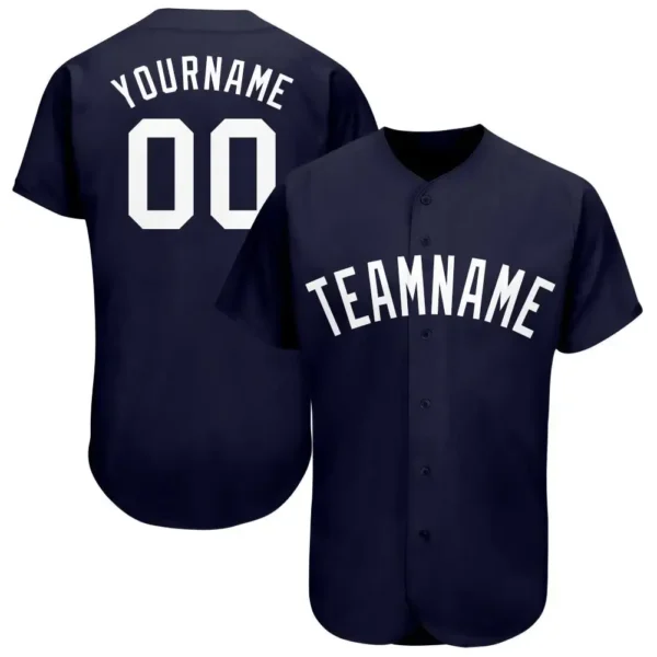 Custom Navy Baseball Jersey with White