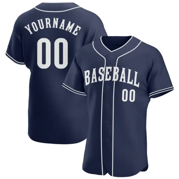 Custom Navy Baseball Jersey with White