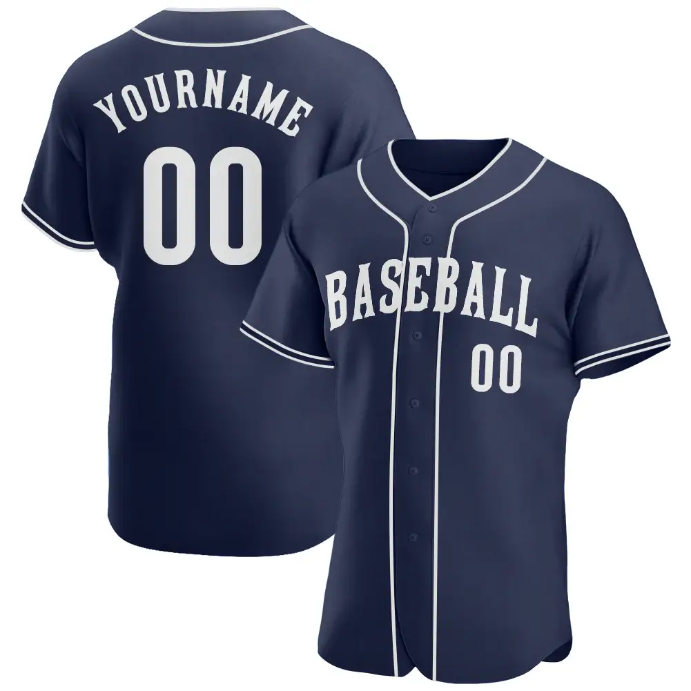 Custom Navy Baseball Jersey with White