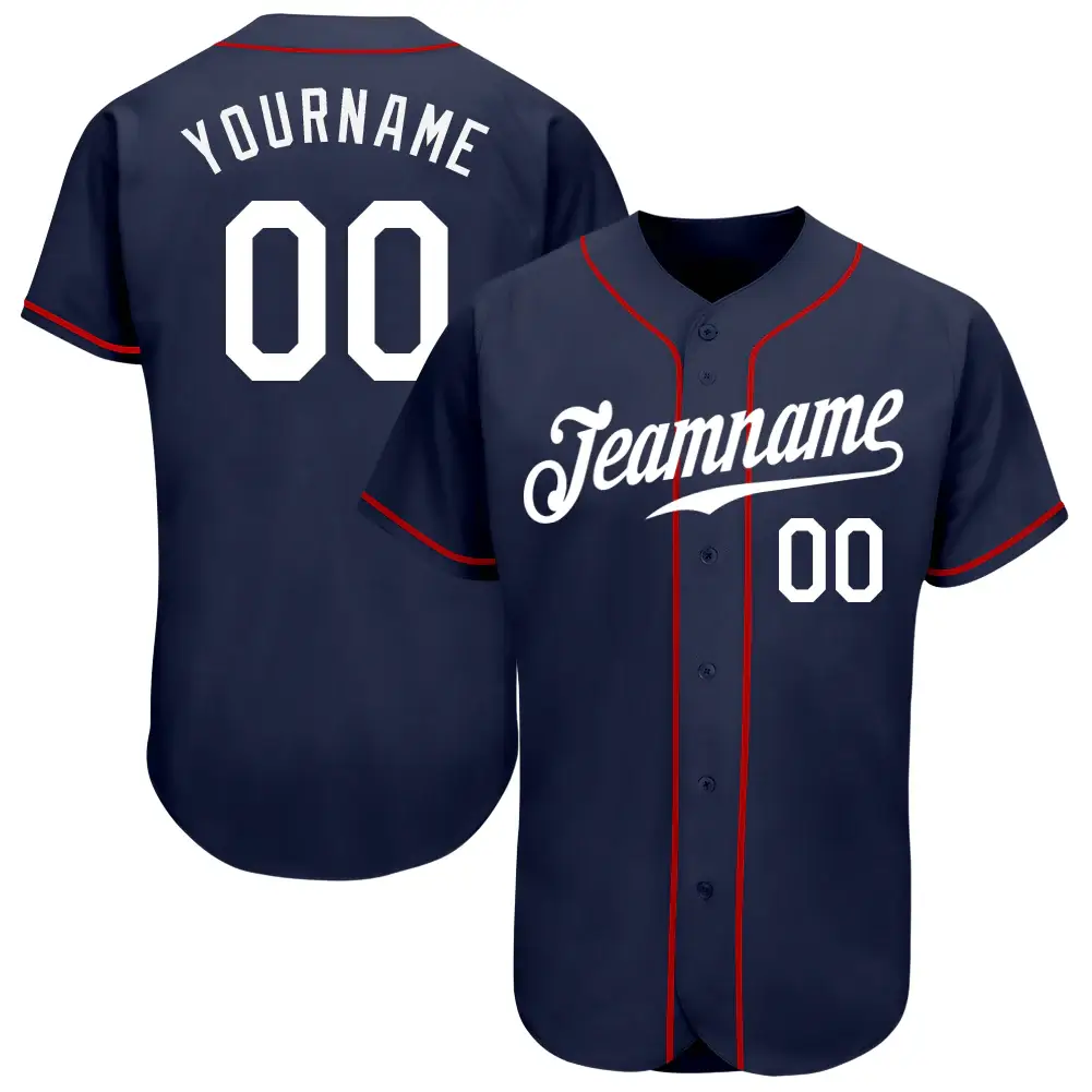 Custom Navy Baseball Jersey with White