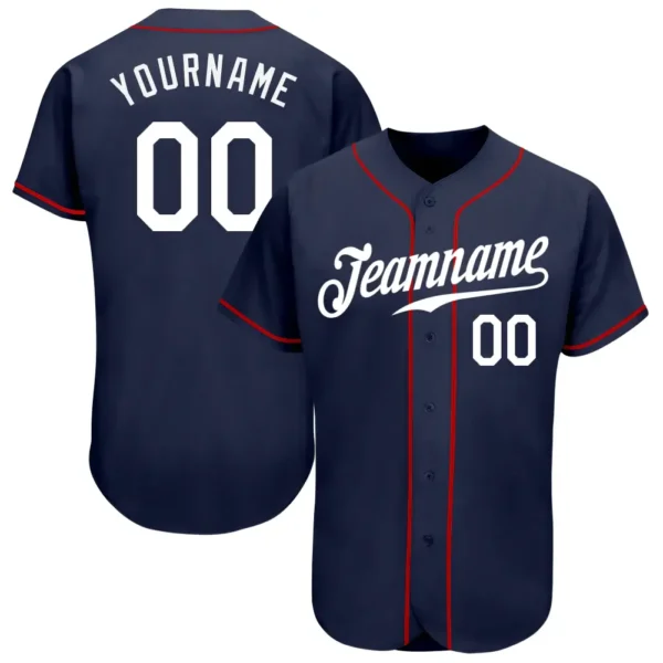 Custom Navy Baseball Jersey with White
