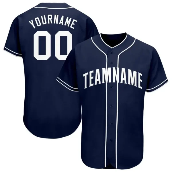 Custom Navy Baseball Jersey with White