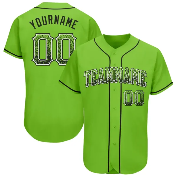 Custom Neon Green Drift Fashion Baseball Jersey with Black-White