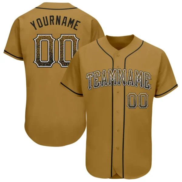 Custom Old Gold Drift Fashion Baseball Jersey with Black-White