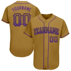 Custom Old Gold Drift Fashion Baseball Jersey with Purple-Black