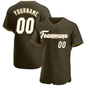 Custom Olive Baseball Jersey with White-Old Gold