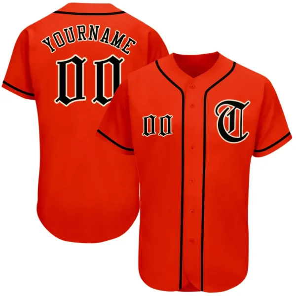 Custom Orange Baseball Jersey with Black-Cream
