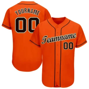 Custom Orange Baseball Jersey with Black-Cream-Old Gold