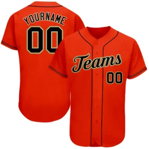 Custom Orange Baseball Jersey with Black-Old Gold