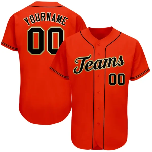 Custom Orange Baseball Jersey with Black-Old Gold