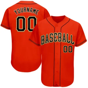 Custom Orange Baseball Jersey with Black-Old Gold