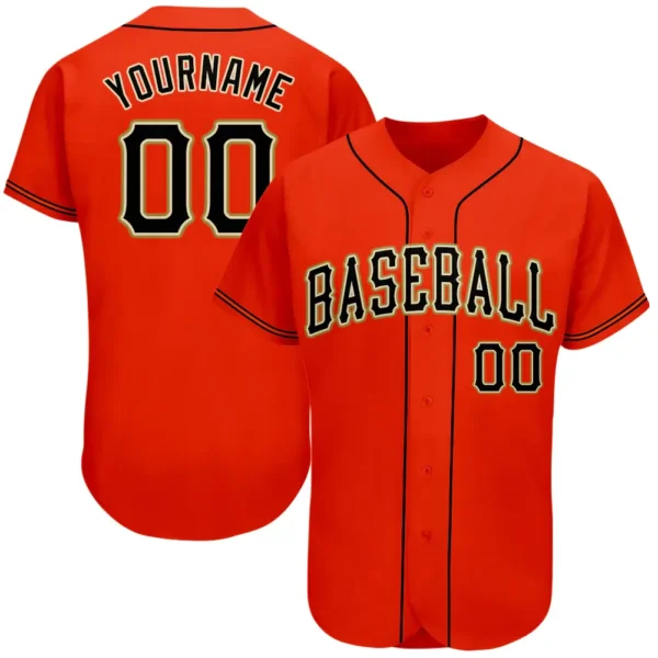 Custom Orange Baseball Jersey with Black-Old Gold