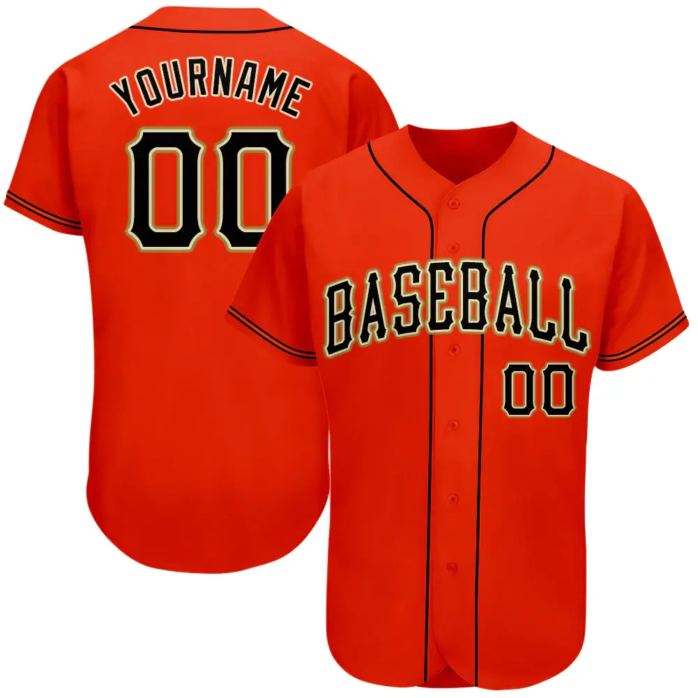 Custom Orange Baseball Jersey with Black-Old Gold
