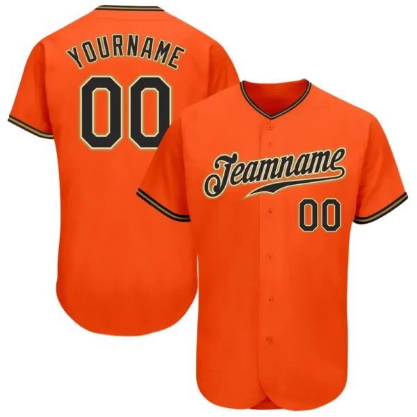 Custom Orange Baseball Jersey with Black-Old Gold