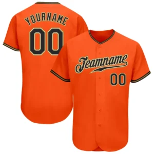 Custom Orange Baseball Jersey with Black-Old Gold