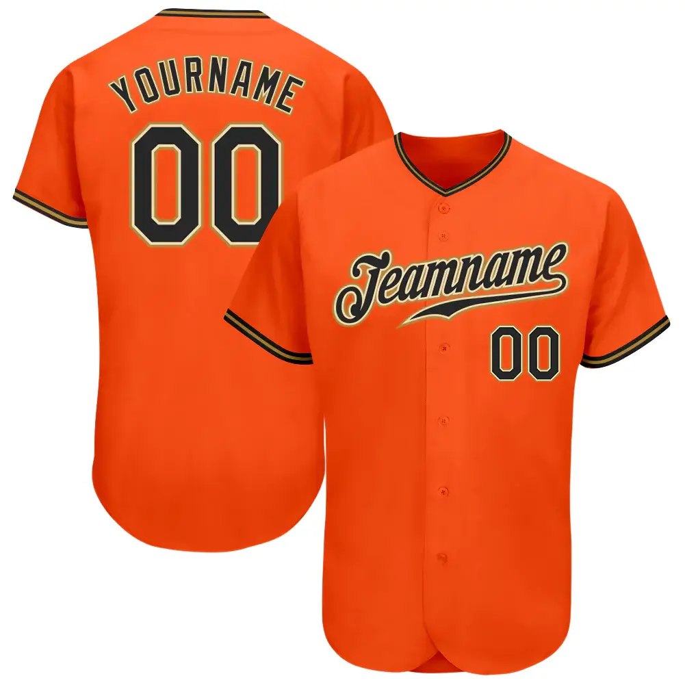 Custom Orange Baseball Jersey with Black-Old Gold