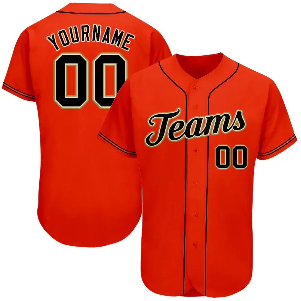 Custom Orange Baseball Jersey with Black-Old Gold