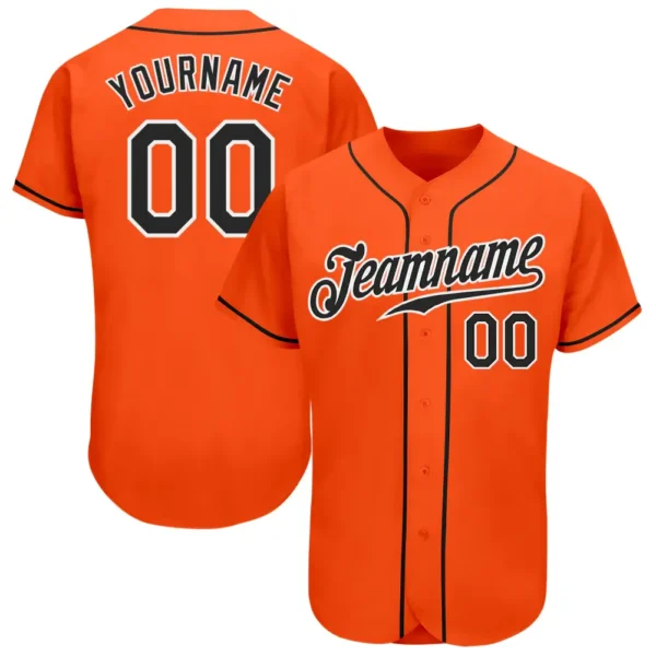 Custom Orange Baseball Jersey with Black-White