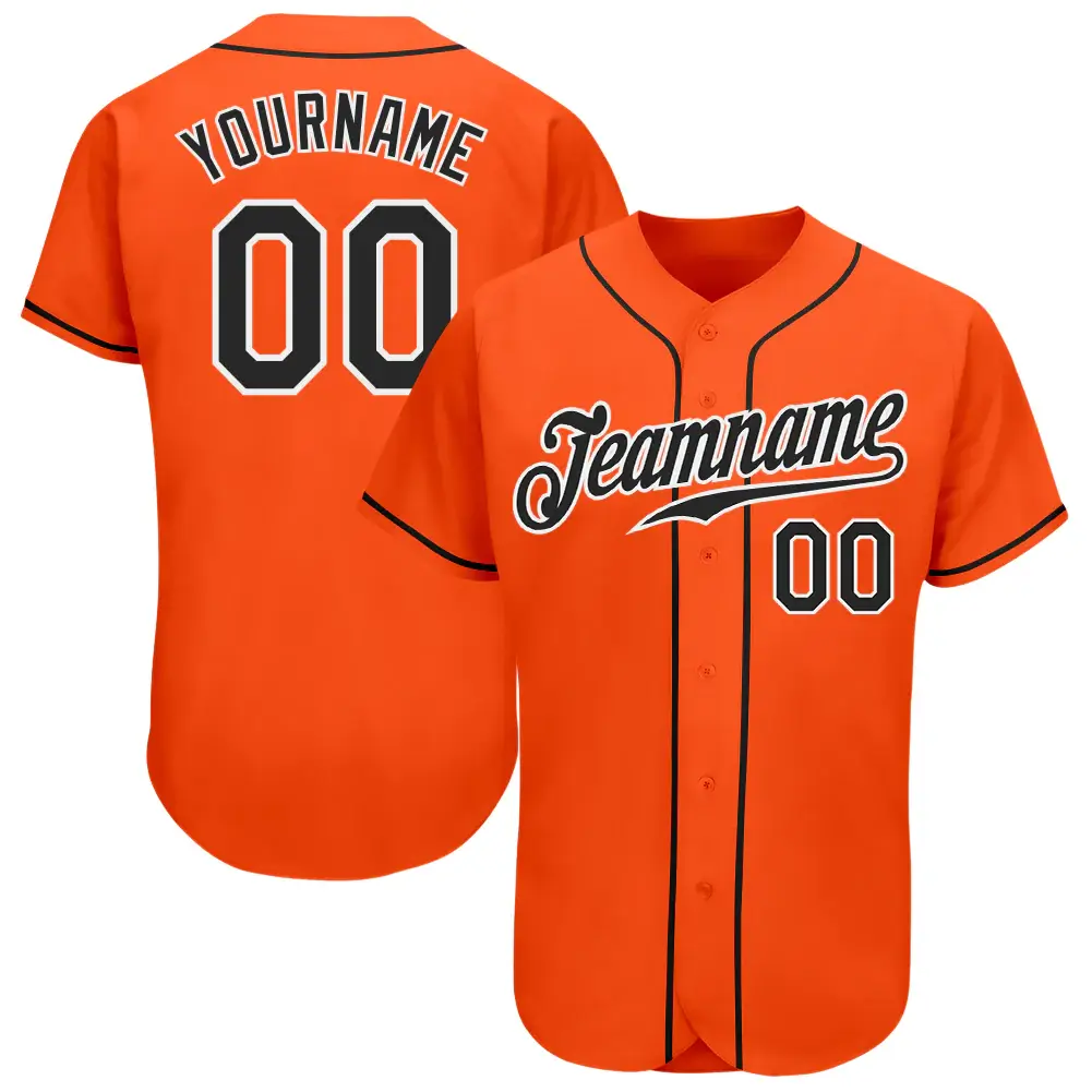 Custom Orange Baseball Jersey with Black-White