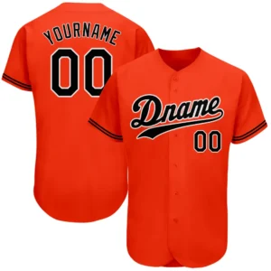 Custom Orange Baseball Jersey with Black-White