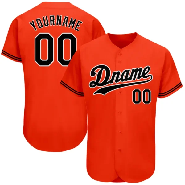 Custom Orange Baseball Jersey with Black-White