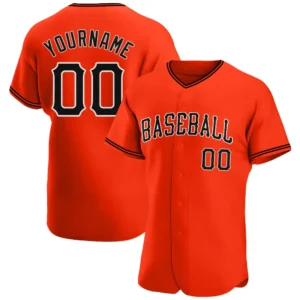 Custom Orange Baseball Jersey with Black-White