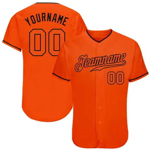 Custom Orange Baseball Jersey with Orange-Black